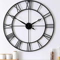 CLXEAST 30 Inch Large Wall Clock Modern, Oversized Roman Numeral Decorative Black Metal Wall Clock for Living Room Decor,House Warming Gifts New Home-Ruum Studio Home