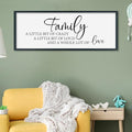 SRSZHIYUE Family A Little Bit Of Crazy Loud Sign Wall Decor Art 40"×15" Large Wood Framed Wall Hanging (Black)-Ruum Studio Home