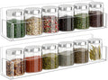 Acrylic Spice Rack Wall Mount-12 Inch, Clear Spice Shelf Storage Holder, 2 Pack Hanging Seasoning Rack Organizer for Cabinet Door, Cupboard or Wall Kitchen (Adhesive or Screw)-Ruum Studio Home