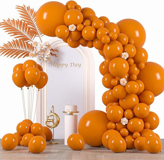 130pcs Burnt Orange Balloons Different Sizes 18" 12" 10" 5" Retro Orange Latex Balloon Garland Arch Kit for Birthday Baby Shower Graduation Wedding Anniversary Party Decorations-Ruum Studio Home