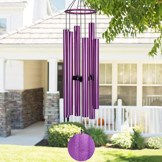 Memorial Wind Chimes Outdoor Large Deep Tone,36 Inch Wind Chimes Unique Tuned Relaxing Soothing Melody,Sympathy WindChimes for Mom,Dad，Garden, Yard, Patio, Porch，Home Decoration and Gift,(Purple)-Ruum Studio Home