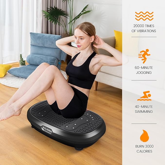 EILISON FitMax 3D XL Vibration Plate Exercise Machine - Whole Body Workout Vibration Platform w/Loop Bands - Lymphatic Drainage Machine for Weight Loss, Shaping, Wellness, Recovery-Ruum Studio Home