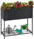 SUNNYPARK Tall Planters for Outdoor Plants Rattan Modern Elevated Planter Box with Removable Liners Indoor Outdoor Porch Patio Flower Pot (27.5’’ x 12’’ x 27.5’’)-Ruum Studio Home