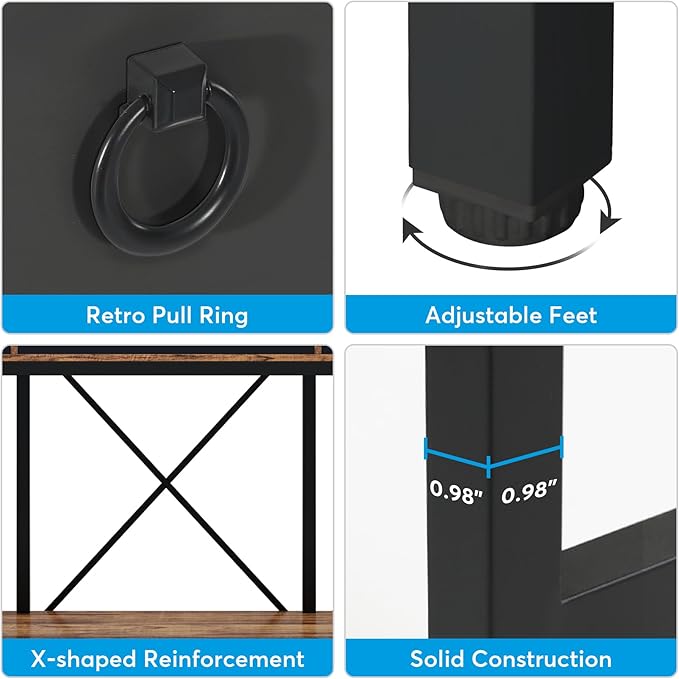 Tribesigns 70.8" Console Table with 3 Drawers, Farmhouse Entryway Table with Storage Shelf, Narrow Long Sofa Foyer Table for Entryway, Hallway (Brown/Black)-Ruum Studio Home