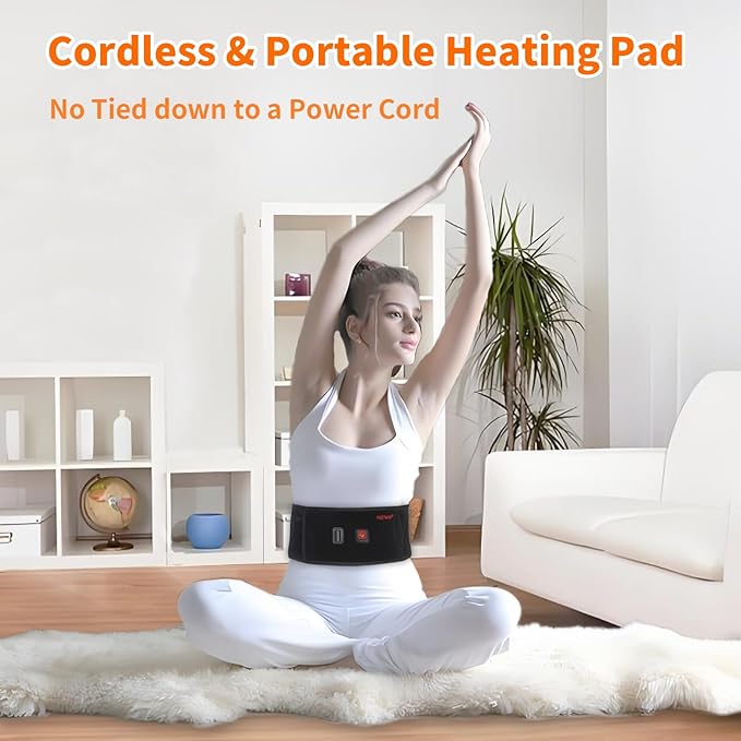 Heated Waist Belt - Cordless Heating Pad for Back Pain Relief Lower Back Electrical Heating Rechargeable Battery Powered-Ruum Studio Home