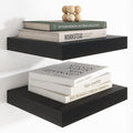 Heimlove 12 Inch Deep Floating Shelves, 12 x 12 inches Long Wall Shelf, Large Extra Display Shelf & Storage Shelf, Rustic Wood Wall Shelves for Fireplace Mantel, Black - 2Pack-Ruum Studio Home