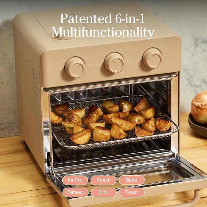 Our Place Wonder Oven | 6-in-1 Air Fryer & Toaster Oven with Steam Infusion | Compact, Countertop Friendly, Fast Preheat, Multifunctional | Air Fry, Toast, Roast, Bake, Reheat & Broil | Steam-Ruum Studio Home
