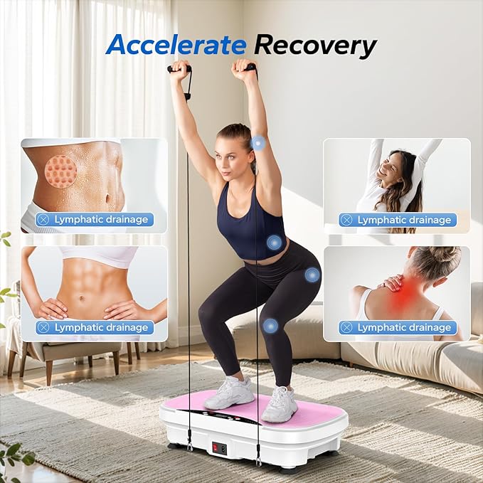 MERACH Vibration Plate Exercise Machine, Vibration Plate for Lymphatic Drainage Weight Loss, Vibrating Plate Exercise Machine with Bluetooth and LED Display, Workout Equipment for Women Men Home-Ruum Studio Home
