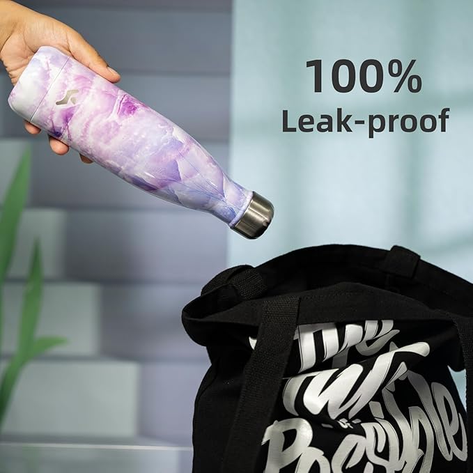 Insulated Water Bottles,12 oz Double Wall Stainless Steel Vacumm Metal Flask for Sports Travel,Marble Dawn-Ruum Studio Home