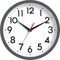 Wall Clock Small Analog 8 Inch Silent Non Ticking Battery Operated Modern Simple Decorative for Kitchen Office Bedroom Bathroom Living Room(Gray)-Ruum Studio Home
