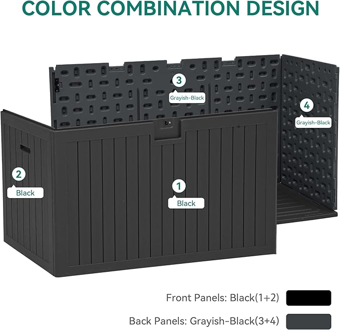 YITAHOME 200 Gallon Extra Large Deck Box, Double-Wall Resin Outdoor Storage Box with Flexible Divider for Patio Cushions Pool Supplies Garden Tools, 990 lbs Load Capacity, Lockable (Black)-Ruum Studio Home