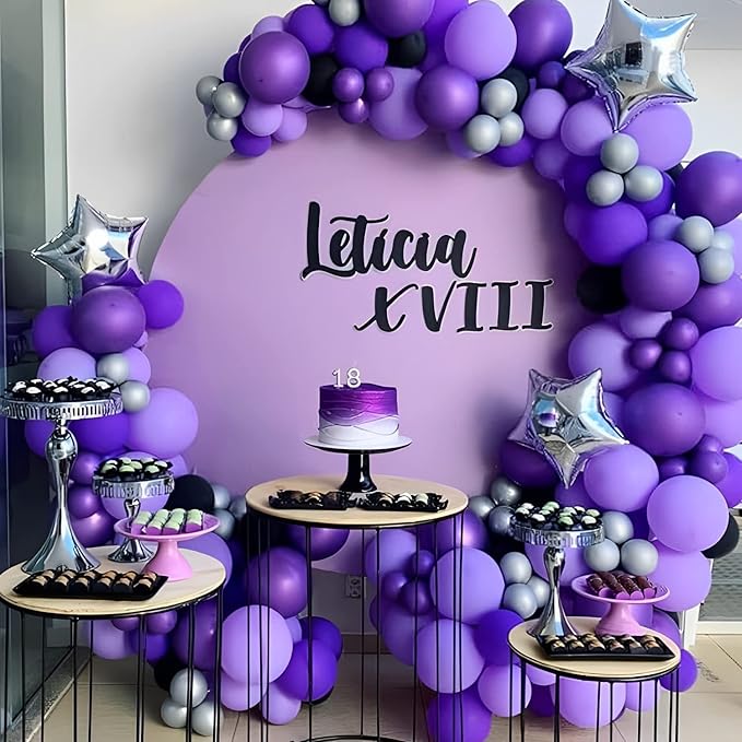 130pcs Dark Purple Balloons Different Sizes 18" 12" 10" 5" Party Latex Balloons for Birthday Halloween Graduation Baby Shower Anniversary Party Decorations-Ruum Studio Home