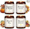 Auelife Fall Candle Set | 4 Pack Scented Candles for Home - Candle Gifts for Women Men, Soy Candles Home Scented | Autumn Fragrance of - Apple Pie/Cinnamon/Harvest/Wreath-Ruum Studio Home