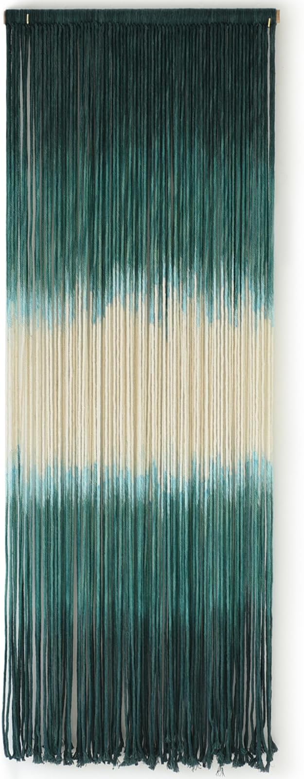 Macrame Wall Hanging Green Boho Handmade Ombre Wall Art Decor for Living Room Bedroom Fiber Art 15''W*43''L-Ruum Studio Home