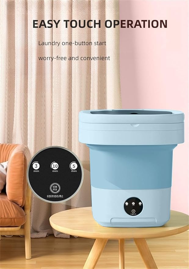 Portable Washing Machine, Mini Washer,16L Upgraded Large Capacity Foldable Washer.Deep Cleaning of Underwear, Baby Clothes and Other Small Clothes.Suitable for Apartments, Dormitories, Hotels.(Blue)-Ruum Studio Home