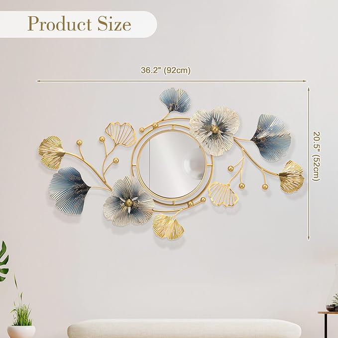 Lucky Monet Wall Art Decor Large Metal Wall Art Modern Geometric Circular Decor Wall Sculptures Wall Hanging Decoration for Living Room Dinning Room Bedroom Entryway Kitchen (Style 3)-Ruum Studio Home