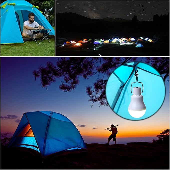 Solar Light Bulb Portable 350LM Solar Powered Camping Light Led Lantern Outdoor for Lamp Light Hiking Fishing Tent Indoor Shed Chicken Coop Hurricane Emergency with USB Chargeable-Ruum Studio Home