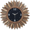 Honiway 16 Inch Wall Clocks, Rustic Wood Boho Sunburst Decorative Wall Clock Battery Operated Silent Non Ticking Farmhouse Large Wall Clocks for Living Room Kitchen Bedroom Home Decor (Tricolor)-Ruum Studio Home
