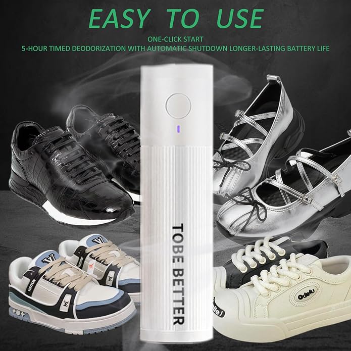 Shoe Deodorizer Rechargeable Ozone Tech Eliminates Odors in All Footwear, Auto Shut-Off Durable Dryer-Style Freshener-Ruum Studio Home