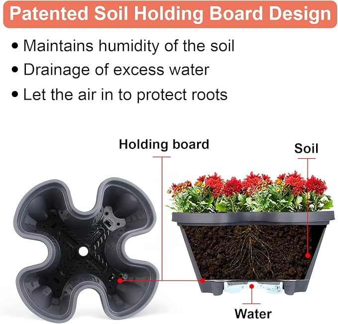 Vertical Planter 3 Tier Stackable Planters Garden Planters Strawberry Herb Flower and Vegetable Planter Indoor Outdoor Gardening Pots with Removable Wheels and Tools-Ruum Studio Home