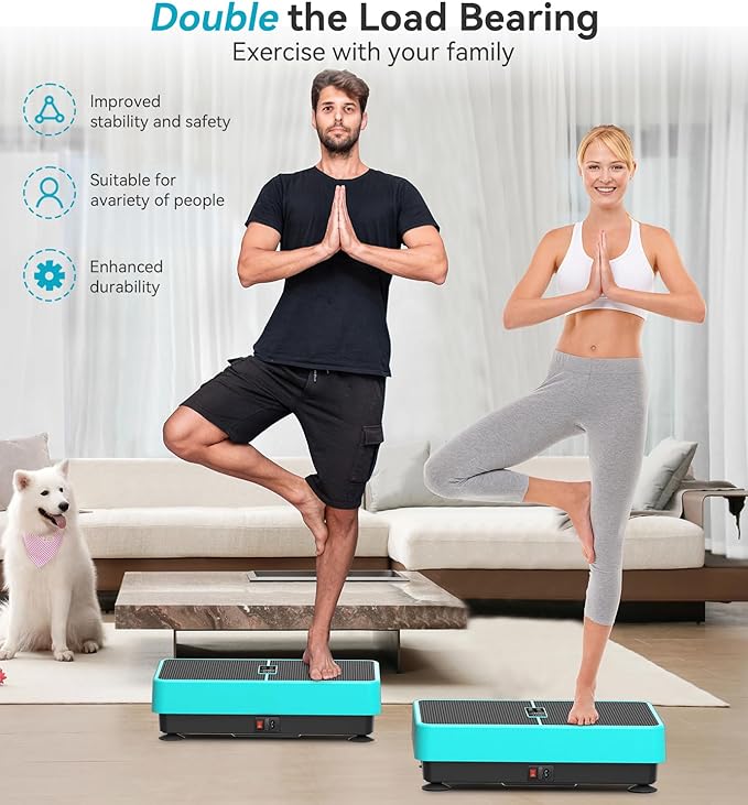POWET Vibration Plate Exercise Machine for Weight Loss, Woukout & Lymphatic Drainage – Whole Body Vibrating with 99 Speed Levels & 5 Pre-Set Modes – Supports Up to 400lbs, Ideal for Home Use-Ruum Studio Home