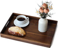 Acacia Wood Serving Tray with Handles, 17 Inch Wooden Tray for Ottoman, Breakfast, Lunch, Dinner, Decorative Rectangular Tray for Living Room, Kitchen Counter, Outdoor-Ruum Studio Home