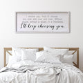 I Choose You Sign Wall Decor Art Above Bed 32X12 Inch I Love You Romantic Wood Framed for Master Bedroom Over Bed I'll Keep Choosing You Sign (White)-Ruum Studio Home