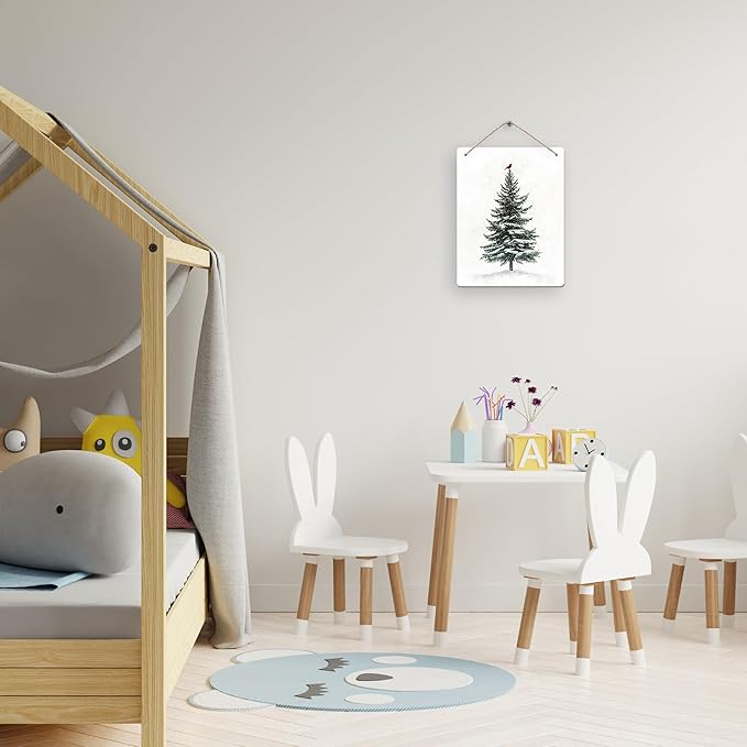 DUXMNAMG Christmas Winter Tree Bird Hanging Wooden Signs 10x8, Christmas Wall Decor, Vintage Home Room Office Hanging Wall Decor-Ruum Studio Home