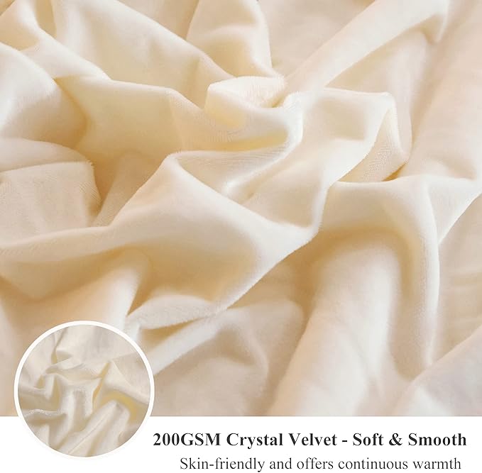 XeGe Luxury Faux Fur Throw, Ivory Soft 50x60 Fluffy Blanket, Ivory Shaggy Plush Decorative Couch Throw, Cute Furry Fuzzy Office Lap Blanket for Bedroom Living Room Beige-Ruum Studio Home