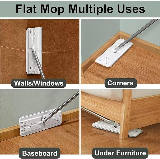 JOYMOOP Mop and Bucket with Wringer Set for Home, Flat Mop and Bucket System, Mops for Floor Cleaning and Wall Cleaner, with 3 Reusable Microfiber Mop Pads-Ruum Studio Home