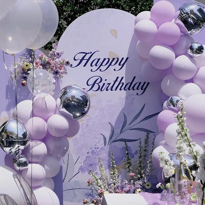 130pcs Lilac Purple Balloons Different Sizes 18" 12" 10" 5" Faded Purple Latex Balloon Garland Arch Kit for Birthday Baby Shower Graduation Wedding Gender Reveal Party Decorations-Ruum Studio Home