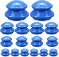 Geiserailie 16 Pcs 4 Sizes Cupping Therapy Set Silicone Cupping Massage Cups Professional Chinese Therapy Cup Vacuum for Body Muscle Nerve(Dark Blue)-Ruum Studio Home
