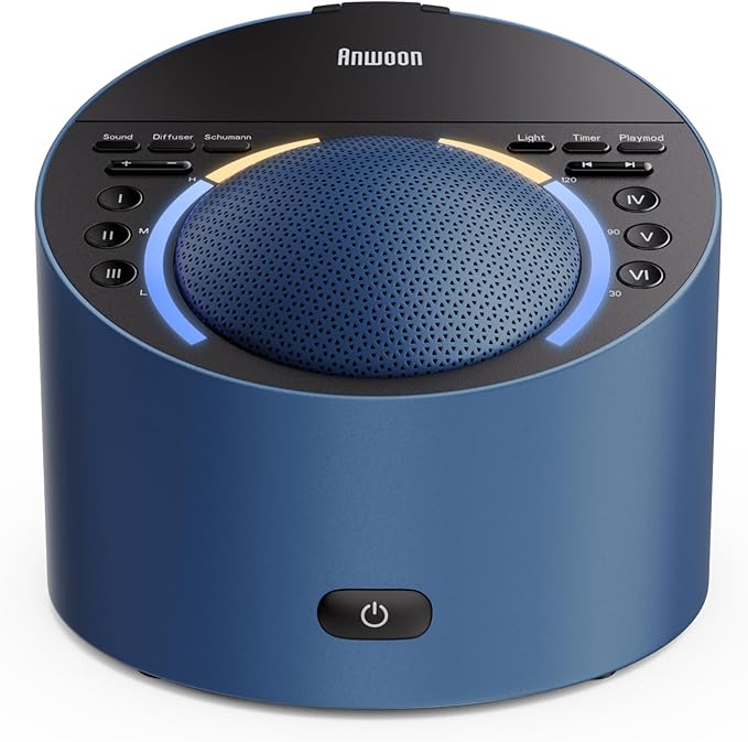 Sound Machine & Soothing Light |Optional Expan. Aroma Diffuser & Schumann Resonance (Add'l Purchase) |Premium Metal Shell with 50+ Calming Sounds System for Sleep, Focus, Relaxation –Adults Kids Baby-Ruum Studio Home