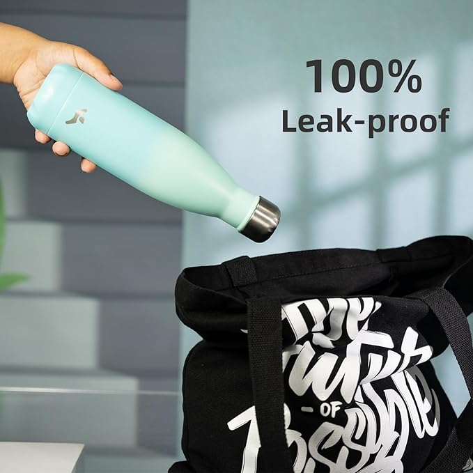 Insulated Water Bottles,12 oz Double Wall Stainless Steel Vacumm Metal Flask for Sports Travel,Mint-Ruum Studio Home