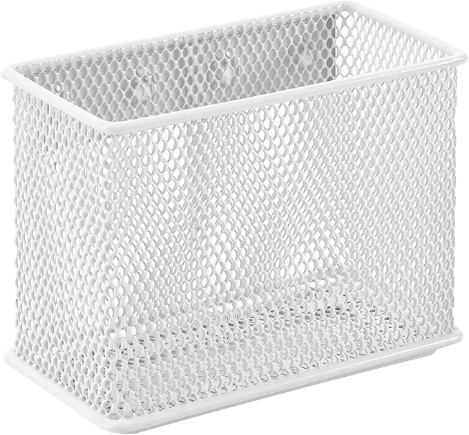 4.5'' × 2.2'' × 3.5'' Magnetic Basket for Whiteboard White Magnetic Basket for Fridge Magnetic Organizer Holder with 4 Strong Magnets Magnetic Holder for Refrigerator Locker-Ruum Studio Home