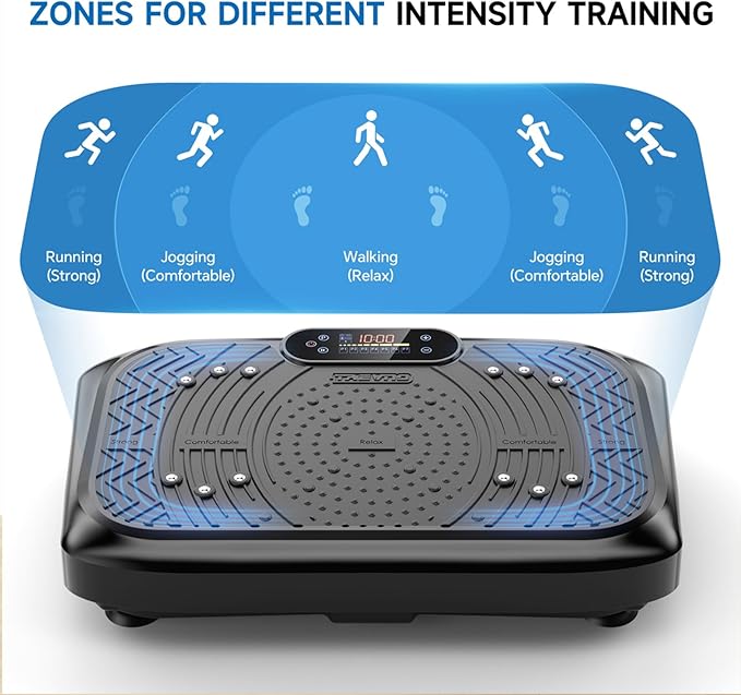 Vibration Plate Exercise Machine Weight Loss, Full Body Workout Vibration Plate Lymphatic Drainage, 199 Adjustable Speeds Power Shaping Vibrating Plate 450 Lbs Capacity Fitness Platform-Ruum Studio Home