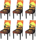 JQinHome Orange Halloween Chair Slipcover, Pumpkin Chair Covers Set of 6, High Stretch Washable Chair Protector Cover for Dining Room, Kitchen,Home Party,Wedding Ceremony(Orange,6PC)-Ruum Studio Home