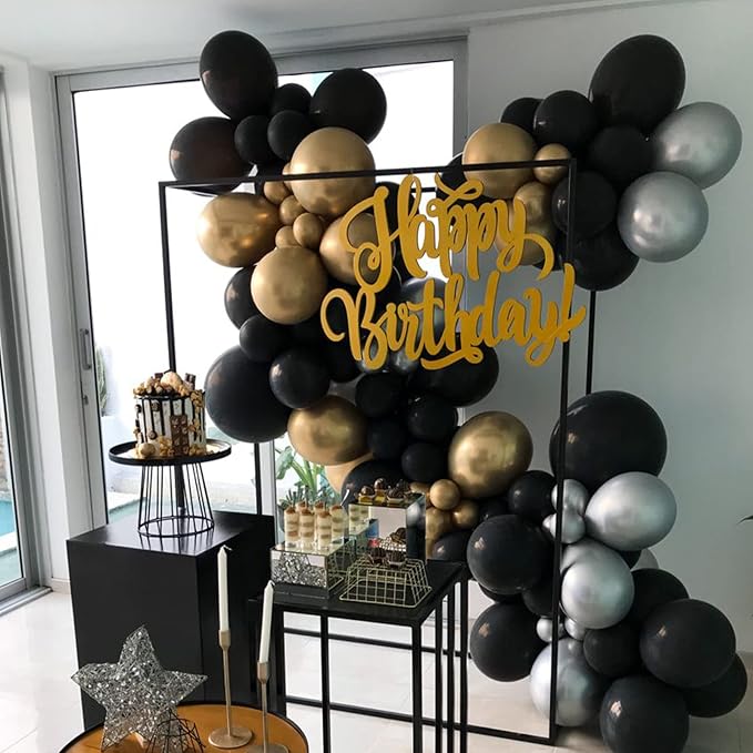 130pcs Black Balloons Different Sizes 18" 12" 10" 5" Party Latex Balloons for Birthday Graduation Baby Shower Anniversary New Year Holiday Party Decorations-Ruum Studio Home