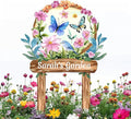 Personalized Watercolor Garden Metal Sign with Stake,Custom Gardener Last Name Signs Outdoor Decor,Customized Birds Gardening Gifts for Mom,Butterfly Flowers Plaques for Patio Lawn Porch Yard Garage-Ruum Studio Home