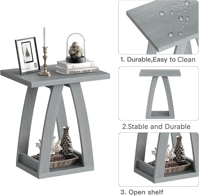 End Table, Side Table, Nightstand, Sofa Side Table with Shelf, Modern End Table for Living Room, Bedroom-Ruum Studio Home