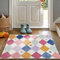 jinchan Area Rug 2x3 Kids Entryway Washable Indoor Doormat Small Soft Non Slip Modern Rug Diamond Carpet for Nursery Room Bedroom Bathroom Berries on Cream-Ruum Studio Home