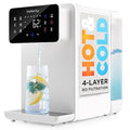 Ivation H2O Hot & Cold Countertop, Reverse Osmosis Water Filter, TDS Filter System, 4 Stage RO Water Filtration, 6 Temperature Presets, 3:1 Pure to Drain, Portable Plug-and-Play - White-Ruum Studio Home