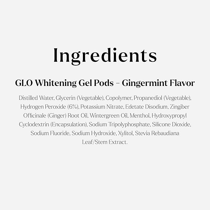 GLO Science Teeth Whitening Gel Pods – Safe, Effective Tooth Whitener with Silicon Brush, 6% Hydrogen Peroxide – Fastest Way to Whiter Teeth, Sensitivity Free – Gingermint Flavor (Pack of 5)-Ruum Studio Home