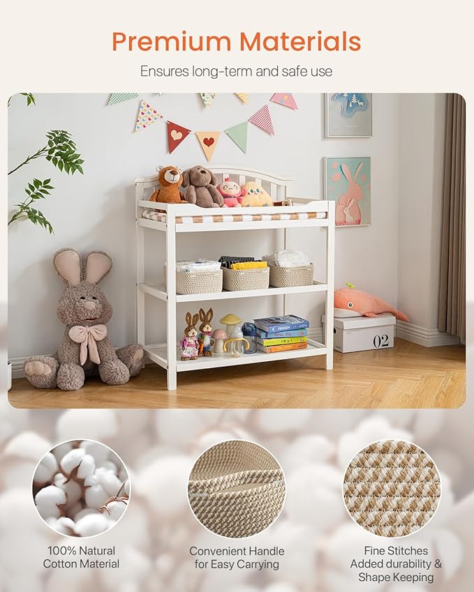 Small Woven Basket, 12 x 8 x 4.5 Inches, Storage Basket for Organizing, Cute Small Rope Shelf Closet Cube Storage Bins Baskets for Shelves, Dog Toy Gift Baskets Empty, 3 Pack Brown-Ruum Studio Home