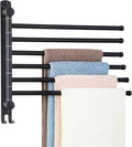 Space Saving Towel Rack JSVER Black Space Saving Towel Holder, Towel Rack Wall Mounted, Swivel Hand Towel Holder, 6-Arms Towel Bar, Towel Racks for Bathroom-Ruum Studio Home