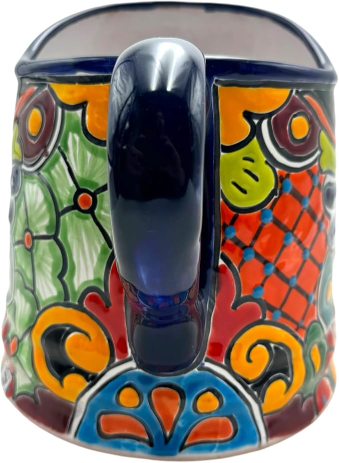 Talavera Watering Can Planter Large Flower Pot Large Mexican Pottery Folk Art Hand Painted Home Decor Garden Ceramic Handmade Multicolor 15" (Coablt Multi)-Ruum Studio Home