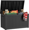 260 Gallon Outdoor Storage Box Waterproof, UV Resistant Resin Deck Box with Hydraulic Rod, Lockable Design and Enhanced Durability for Patio, Garden, and Poolside Use-Ruum Studio Home
