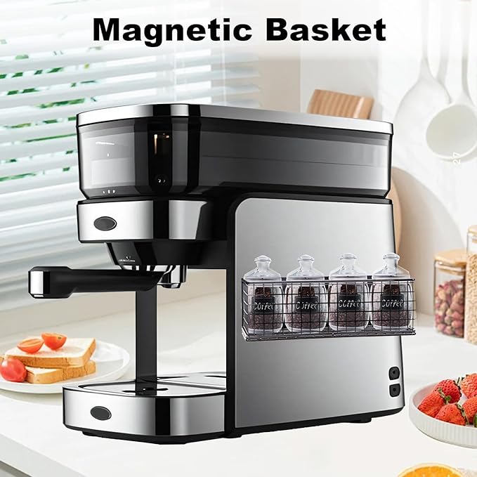 Magnetic Basket, Magnetic Shelf for Fridge, Magnetic Spice Rack Wire Mesh Magnetic organizer Holder Accessories for Office Kitchen Classroom Storage, Black-High, 9.44" x 4" x 3.14"-Ruum Studio Home