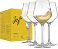 JoyJolt Layla White Wine Glasses, Set of 4 Italian Glasses, 13.5 oz Clear – Made in Europe-Ruum Studio Home