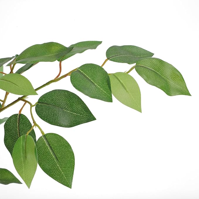 Tall UV Resistant Ficus Tree Artificial，4ft(48in) Faux Ficus Tree with Realistic Smooth and Shiny Leaves， Fake Trees Indoor Outdoor for Home Office Living Room Bedroom Foyer Porch Decor.-Ruum Studio Home